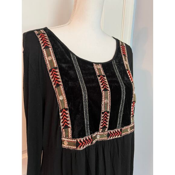 HANNAH WOMEN'S EMBROIDERED LONG SLEEVE TUNIC TOP BLOUSE SIZE LARGEIZE LARGE - Picture 4 of 6